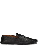 Dolce & Gabbana DG logo embossed-crocodile leather loafers - Noir - thumbnail