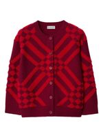 Burberry Kids cardigan imprimé à encolure ronde - Rouge