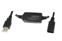 LogiLink USB-kabel USB 2.0 USB-A stekker, USB-A bus 25.00 m Zwart UA0147 - thumbnail