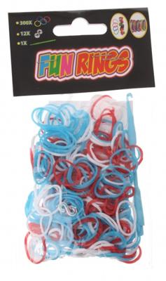 TOM Fun Rings armband vlechten rood/wit/blauw 313-delig TOM Fun Rings armband vlechten rood/wit/blauw 313-delig