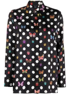 Versace chemise Butterflies en soie - Noir