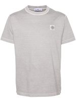 Stone Island t-shirt en coton à patch Compass - Gris