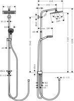 Hansgrohe Croma E 240 1jet Showerpipe Reno Met Ecosmart Chroom - thumbnail