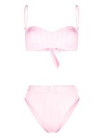 Noire Swimwear bikini ceinturé à taille haute - Rose