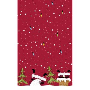 Kerstversiering papieren tafelkleden rood met kerstman benen 138 x 220 cm   -