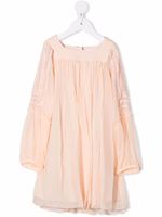 Chloé Kids robe froncée à manches longues - Rose