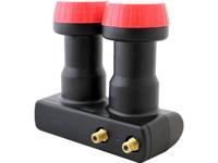 MegaSat Diavolo Twin LNB monoblock Aantal gebruikers: 2 Feed-opname: 40 mm vergulden aansluiting, Weerbestendig Zwart, Rood