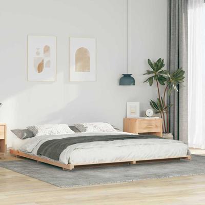 Bedframe Bruin 180 x 200 cm Massief grenenhout