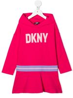 Dkny Kids robe-hoodie à logo imprimé - Rose