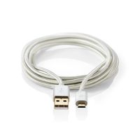 Nedis CCTB60500AL30 USB-kabel 3 m USB 2.0 USB A Micro-USB B Aluminium - thumbnail