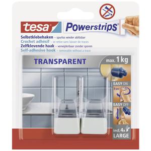 tesa POWERSTRIPS® Zelfklevende haak Large Transparant, Wit Inhoud: 2 stuk(s)