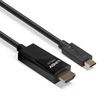 LINDY 43317 USB-C-displaykabel Aansluitkabel USB-C stekker, HDMI-A-stekker 10.00 m Zwart 4K UHD - thumbnail