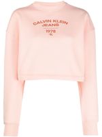 Calvin Klein Jeans sweat crop à logo imprimé - Rose