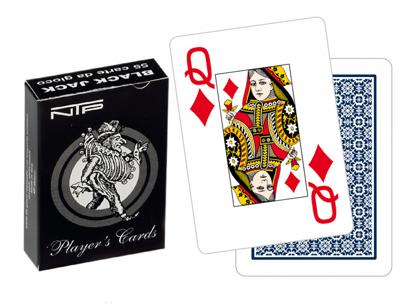 Dal Negro speelkaarten Black Jack 6,5 x 9,1 cm karton wit/blauw Dal Negro speelkaarten Black Jack 6,5 x 9,1 cm karton wit/blauw