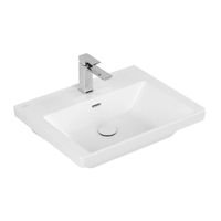 Wastafel Villeroy & Boch Subway 3.0 Met CeramicPlus 1 Kraangat Met Overloop 60x47x16.5 cm Stone White Villeroy & Boch - thumbnail