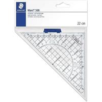 STAEDTLER 568 35 Mars Transparante Geometrie Set Vierkant Met Verwijderbare Grip En Inkt Studs - 22cm (Pack van 1)