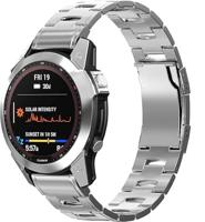 By Qubix - Titanium schakelband - Zilver - Compatible met Garmin Fenix 8-51mm - Compatible Garmin bandje