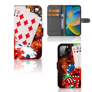 iPhone 14 Pro Max Wallet Case met Pasjes Casino