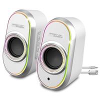 Fanatic 500: Speakers Gaming 2.0 PC/Mac: rijk en krachtig geluid, 3,5 mm jackstekker + USB/geïntegreerde afstandsbediening, RGB-achtergrondverlichting, compatibel met Bluetooth 5.1, compact formaat