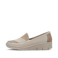 Rieker 53785 Doris Wedge Heel Lederen Slip on Schoenen, Beige, 39 EU