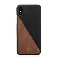 Woodcessories - Case compatibel met iPhone Xr gemaakt van echt hout - EcoSplit Case (Walnoot/Zwart)