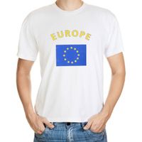 Wit t-shirt Europa heren - thumbnail