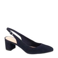 5th Avenue suède slingback pumps donkerblauw