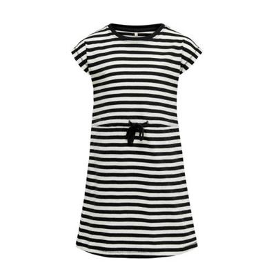 KIDS ONLY gestreepte A-lijn jurk KONMAY van biologisch katoen wit/zwart KIDS ONLY gestreepte A-lijn jurk KONMAY van biologisch katoen wit/zwart