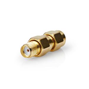 SMA-Adapter | SMA Male Omgekeerde Polariteit | SMA Female | Verguld | 50 Ohm | Recht | Koper | Goud