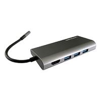 LC-Power LC-HUB-C-MULTI-5 notebook dock & poortreplicator Bedraad USB 3.2 Gen 1 (3.1 Gen 1) Type-C Antraciet, Zwart