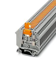 PHOENIX CONTACT UK 5-MTK-P/P messenscheidingsklem met testbussen voor het opnemen van teststekkers, schroefaansluiting, 0,2 mm²-6 mm² doorsnede, 24-10 AWG, 6,2 mm breed, grijs, 50 stuks
