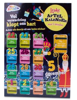 Grafix aftelkalender Sinterklaas junior 40 x 23 cm karton zwart Grafix aftelkalender Sinterklaas junior 40 x 23 cm karton zwart