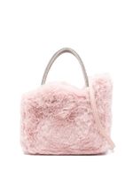 Le Silla mini sac à main Ivy en fourrure artificielle - Rose