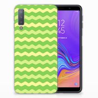 Samsung Galaxy A7 (2018) TPU bumper Waves Green - thumbnail