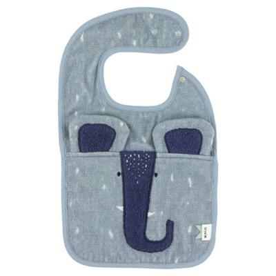 Trixie slabbetje Mrs. Elephant 44 x 26 cm biologisch katoen blauw