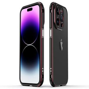 Polar Lights Style iPhone 14 Pro Max Metalen Bumper - Zwart / Rood