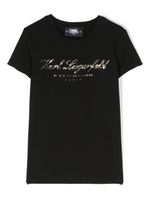 Karl Lagerfeld Kids t-shirt à logo métallisé - Noir