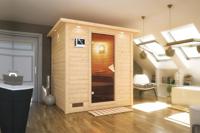 Karibu | Mojave Sauna met Dakkraag | Bronzeglas Deur | Kachel 9 kW Externe Bediening - thumbnail