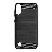 Shop4 - Samsung Galaxy A10 Hoesje - Zachte Back Case Brushed Carbon Zwart