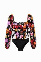 Gebloemde body M. Christian Lacroix - BLACK - L