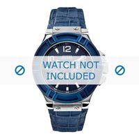 Horlogeband Guess W0040G7 Croco leder Blauw 22mm