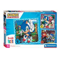 Clementoni Legpuzzel Super Color Vierkant Sonic, 3x48st.