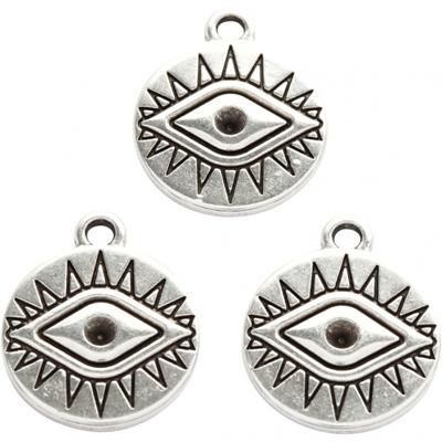 Creotime sieradenhangers 16 mm rond 3 stuks zilver Creotime sieradenhangers 16 mm rond 3 stuks zilver