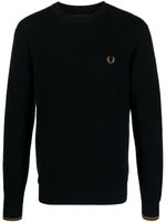 Fred Perry pull en maille gaufrée à logo brodé - Bleu