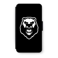 Angry Bear (black): iPhone XS Flip Hoesje - thumbnail