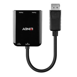 LINDY 38433 DisplayPort / HDMI Adapter [1x DisplayPort - 2x HDMI] Zwart 0 m