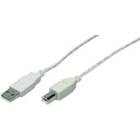 LogiLink USB-kabel USB 2.0 USB-A stekker, USB-B stekker 1.80 m Grijs CU0007 - thumbnail