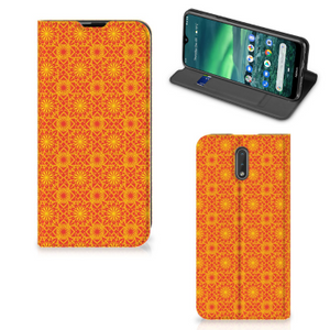 Nokia 2.3 Hoesje met Magneet Batik Oranje