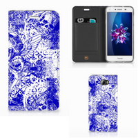 Mobiel BookCase Huawei Y5 2 | Y6 Compact Angel Skull Blauw - thumbnail