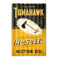 Tomahawk Hi-Speed Motor Oil Gegolfd Zwaar Metalen Bord 60 x 38 cm - thumbnail